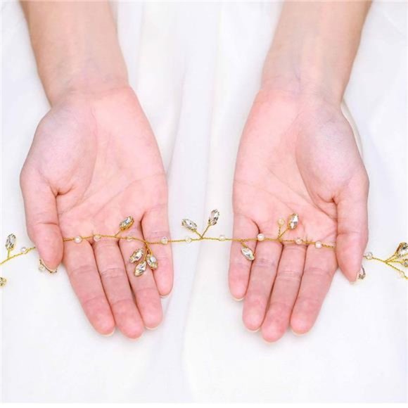 Silver Crystal Wedding Hair Vine | Bridal Headpiece - Picture 6 of 7